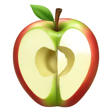 An apple cut in half, showing its interior. sticker