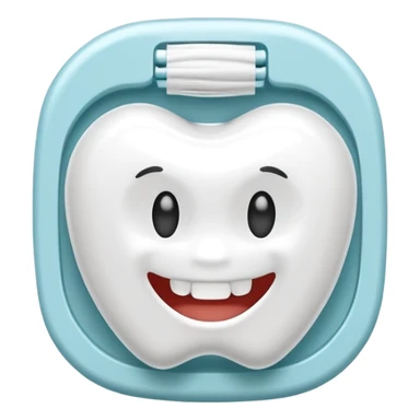 White Round plain pack of dental floss sticker