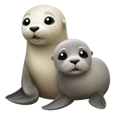 baby seal with baby otter sticker