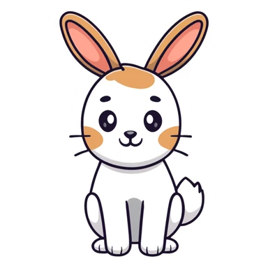 rabbit with deer antlers sticker