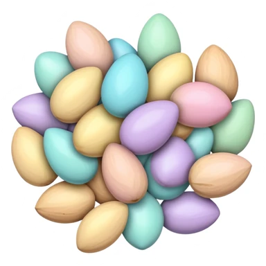 almonds decorated for Easter with pastel colors sticker
