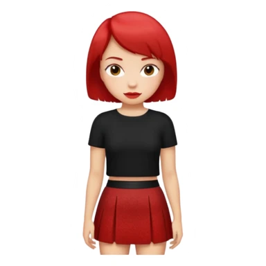 black red skirt mini sticker