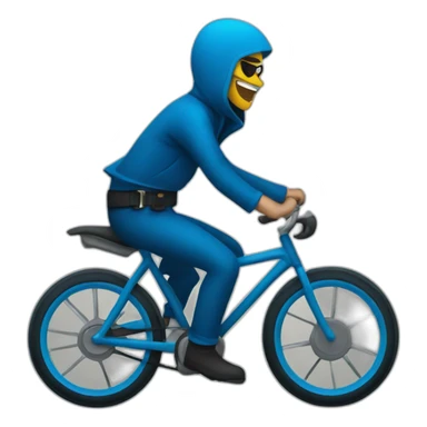 a thief on a blue bike sticker