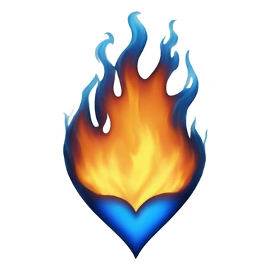 sheer Blue heart surrounded by flames sticker
