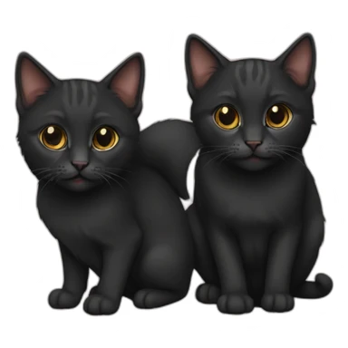 two-cats-bengali-cat-kitten-cat-black-together sticker