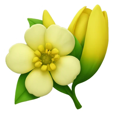 Yellow flower with green inside  sticker
