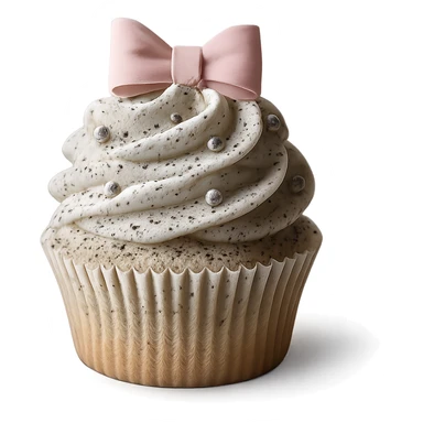Change the icing to cookies and cream style with white icing and visible cookie crumbs, keep the realistic cupcake and accessories, photorealistic style, transparent background. sticker