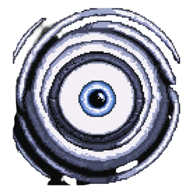 Pixel art dizzy eyeball with spiral sticker