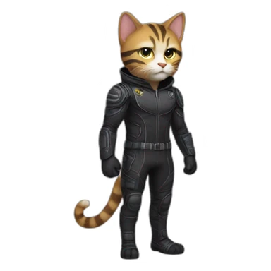 cat in hawkeye suit full body sticker