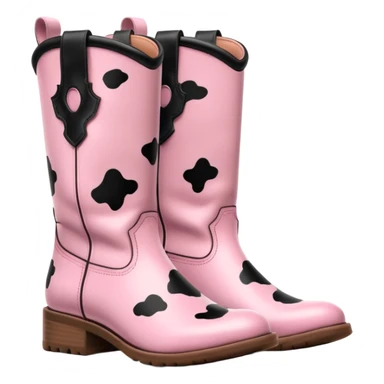 pink cow print boots sticker