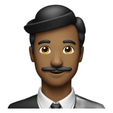 Young Man with mustache and top hat sticker
