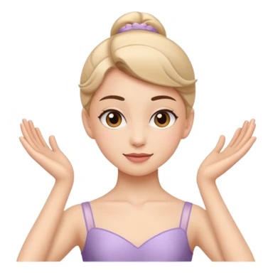 Ballet Dancer, emoji style, with clean lines, no face on objects, white background sticker