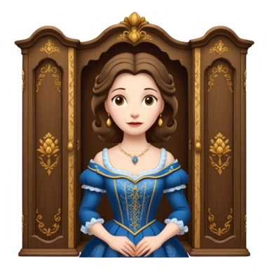 A middle-aged lady character from the fairy tale Beauty and the Beast — she was turned into a wardrobe by magic, while retaining the wardrobe's original form and having an anthropomorphic face. sticker