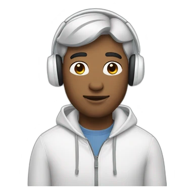 A man wearing AirPods mac sticker