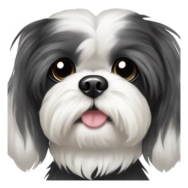 black and white shih tzu sticker