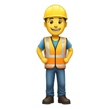 Pleased man with safety vest sticker