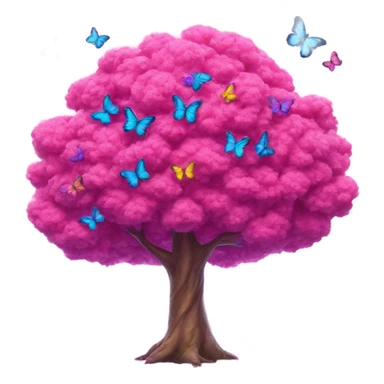 Pink Lisa frank tree covered with butterflies  sticker