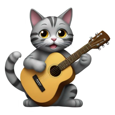 cat playing guitar  sticker