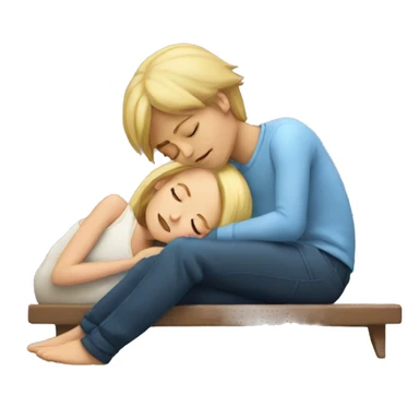 Blonde girl sleeping with brunette boy sleeping with her sticker