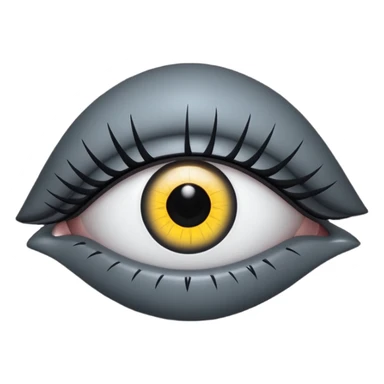 Minimal emoji, gothic futuristic eye, cold grey sclera, the pupil is fully replaced by a solid black number 8, occult cyber aesthetic, sharp clean lines, flat emoji design, centered, transparent background sticker