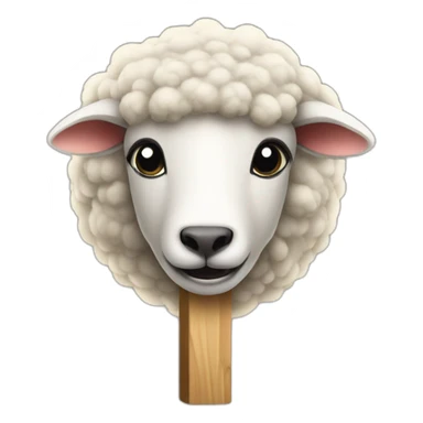 a sheep bound to a stake sticker