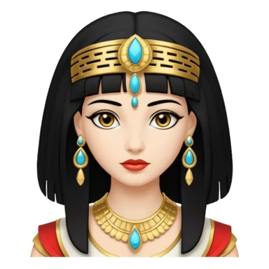 Cleópatra branca cabelos preto sticker