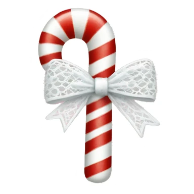 pretty candy cane with a lacy white bow sticker