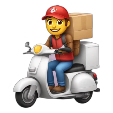 pizza delivery in scooter sticker
