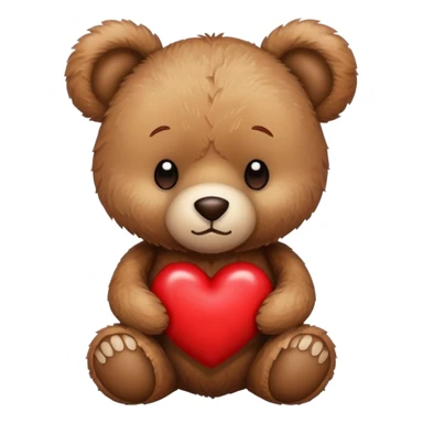 sad teddy bear holding heart sticker