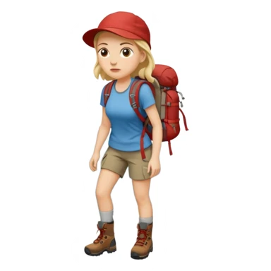a woman hiking  sticker