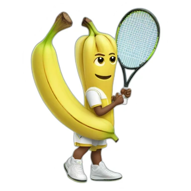 Humanlike Banana in a tennis uniform sticker