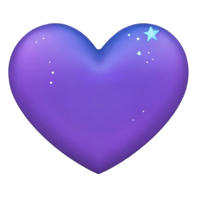 cœur bleu avec un contour mauve et des étoiles noires au-dessus sticker