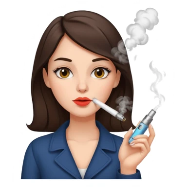 Brunette female smoking a vape sticker