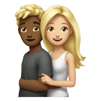 rubia y pelinegro besandose  sticker