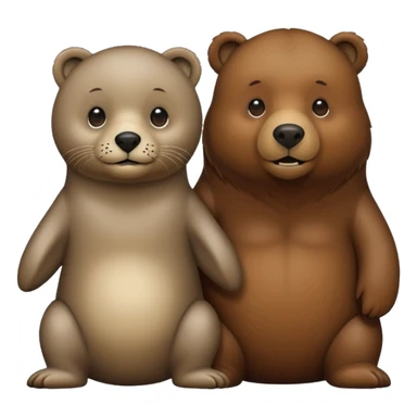seal and brown bear sticker