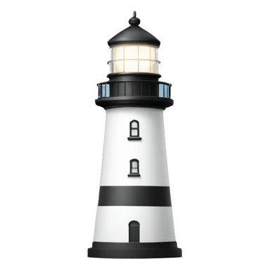 A white Lighthouse with light beaming out sticker