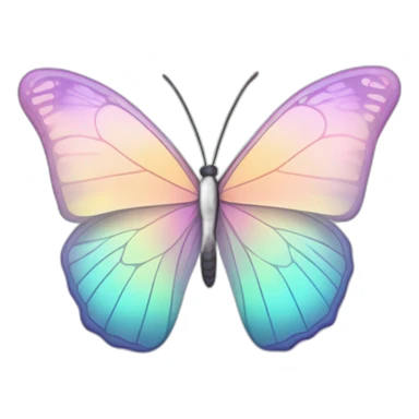 Pastel Gradient Hue Iridescent Butterfly sticker