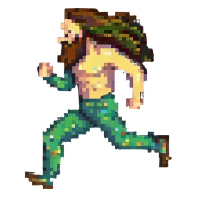 running man with long beard sticker