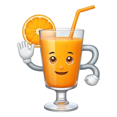 Orange juice with arms sticker