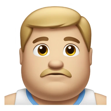 Fat man with brown hair and blue eyes  sticker