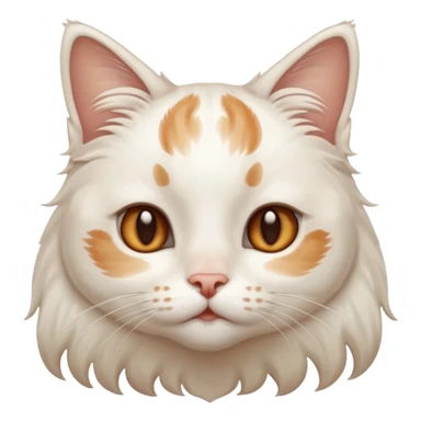 gato blanco con manchitas marrones y pelo largo con ojos de enamorado sticker