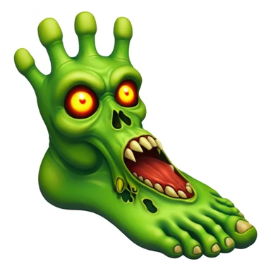 radioactive foot with evil face sticker