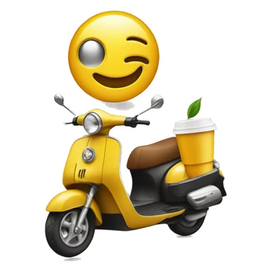 Smiley face holding a scooters coffee sticker