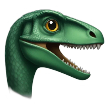 dark green velociraptor head sticker