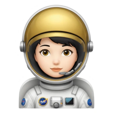 Young, female, astronaut suit, short black hair, white skin
 sticker