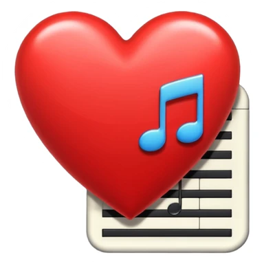 Coeur avec note de musique sticker