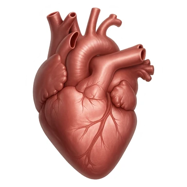 realistic digital art of a heart with a soft satin sheen, no background sticker
