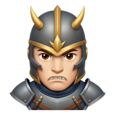 mean looking Hun warrior inspired by Mulan, sharp cheekbones, angry glare, armored sticker