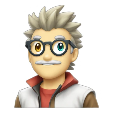 pokemon professor oak anime global trade station badge pokeball sticker