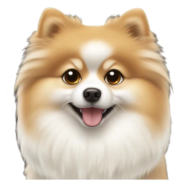 pomerian spitz with cream and white colored wool and dark brown eyes sticker
